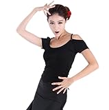 IMAGE OF Sft013bk Women's Ballroom Latin Salsa Tango Swing Dance Blouse Top