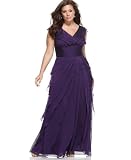 Adrianna Papell Plus Size Dress, Tiered Gown