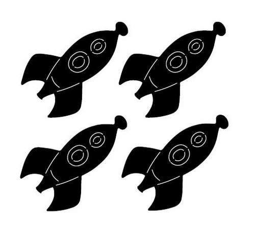 Black Rocket Wheelchair Reflective Reflector Sticker Decal