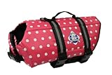 Paws Aboard Designer Doggy Life Jacket, Medium, Pink Polka Dot