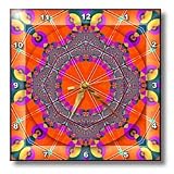MANDALA meditation harmony InnerPeace red purple yellow blue gold zen joy chakra energy glowing - 10x10 Wall Clock