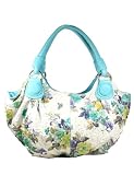 Garden Of Eden' Oversized Floral Satchel - Turquoise Blue - Free Shipping