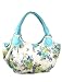 Garden Of Eden' Oversized Floral Satchel - Turquoise Blue - Free Shipping