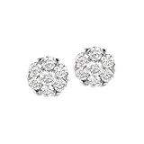 14K White Gold 3 ct. Diamond Floral Earrings