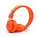 GranVela® A809 Lightweight Foldable Stereo Headphones Adjustable Headband Kids Headsets with Built-in FM Radio, Micro SD Card Player,3.5mm Jack for iPhone, iPad, Android, PC and More (Orange)
