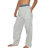Mens Joe Boxer Cotton Plaid Thermal Sleepwear / Pajama Pants - Blue & Green (Size: S)
