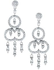 14K White Gold Original Style Diamond Chandelier Earrings (1 1/2 Cttw, Si Clarity, F Color)
