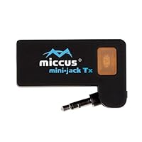 Miccus Mini-jack TX: Bluetooth Music Transmitter pair it with Headphones, Speakers, Helmets and Bluetooth Receivers.