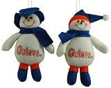 NCAA Florida Gators 7-inch Snowman Ornament  (2 Pieces)