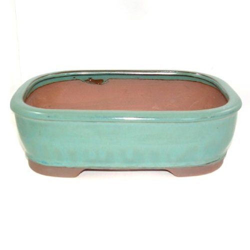 26cm Green Glazed Bonsai Pot