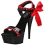 Pleaser Women's Delight-615,Black/Red,10 M