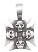 Iron Cross Skulls Pewter Pendant Necklace