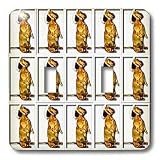 Sandy Mertens Dog Designs - Dachshund Wearing Hat and Sitting Pretty Pattern - Light Switch Covers - double toggle switch