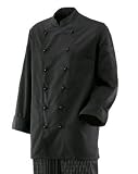 Chef Kochjacke Langarm Schwarz inkl. 12 schwarzen Knoepfen Gr. 52