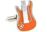 Orange Electric Guitar Cufflinks Cuff Links
