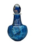 Classical Cremation Urn. Hand Blown Glass Urn-Aqua Blue