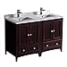 Fresca Oxford 48" Mahogany Traditional Double Sink Bathroom Cabinets with Top and Sinks