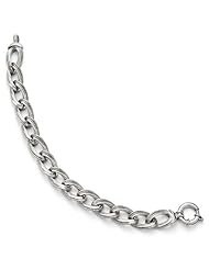 Leslies Sterling Silver Polished and Textured Link Bracelet Length 7.5"