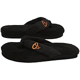 MLB Baltimore Orioles Ladies Black Plush Thong Slippers (9/10)