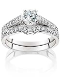 1.10 ct Diamond Engagement Ring and Wedding Band Set (14k Gold, G-H/SI3-I1)