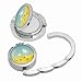 Designer Collection Magnetic Foldable Purse Hook/hanger with Hidden Mirror White Butterfly Yellow Flowers