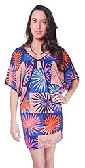 Petite General Print Polyester/Spandex Piping Dolman Tunic 