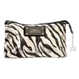 Black zebra print cosmetic purse'