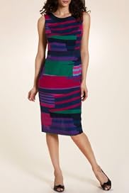 Per Una Pure Linen Block Striped Shift Dress [T62-5187G-S]