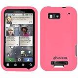 New Silicone Skin Jelly Case Baby Pink For Motorola Defy Mb525 Quality Material Flexible by AMZER