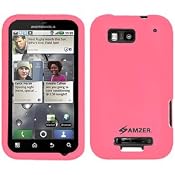 New Silicone Skin Jelly Case Baby Pink For Motorola Defy Mb525 Quality Material Flexible by AMZER