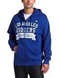 MLB Men's Los Angeles Dodgers Arch Classic Long Sleeve Full Zip Hooded Fleece, Deep Royal, X-Large