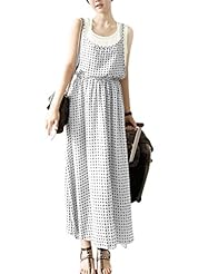 Sleeveless Chiffon/Polyester Ankle Length Elasticized   Waistline General Print Round Neck  Dress