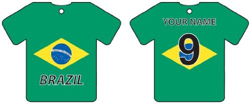 PERSONALISED BRAZIL FLAG JERSEY CAR AIR FRESHENER