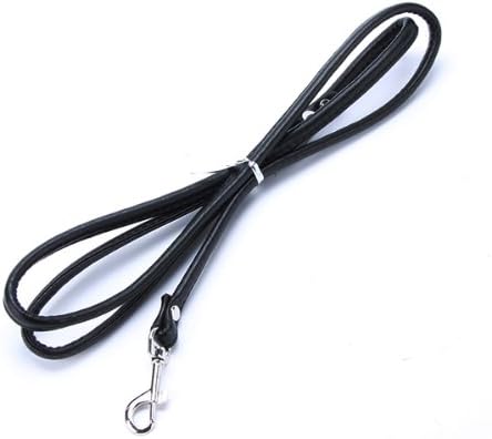 Comemall Pet Puppy Dog Cat Pu Leather Leashes Smooth Long Dog Walking Lead Rope 7 Colors (black)