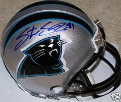 STEVE SMITH SIGNED AUTOGRAPHED CAROLINA PANTHERS MINI HELMET W/ HOLOGRAM + COA