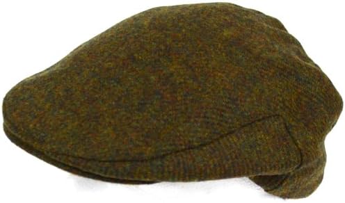 Mens Shooting / Flat / Peak Cap. 100% Pure Wool. Made in Irish Woolen Mill. Green Moss. Large