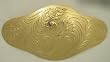 EXTRA LARGE GERMAN SILVER GOLD PLATED BELT BUCKLE (6-3/4" X 3-3/8" BUCKLE)
