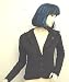 Ladies Black Hooded Sweater Jacket removable hood, Great for DIY designs