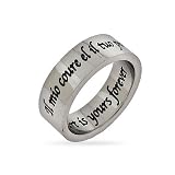 Eve's Addiction My Heart Is Yours Forever Stainless Steel Poesy Ring