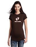 2 chix Women's Maternity What's Kickin With Pink Feet Tee, Pink Feet, One Size