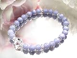パワーストーン天然石*ブルーレースアゲート&水晶ブレスレット