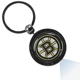 NHL Boston Bruins Gunmetal Hockey Puck Flashlight Keychain