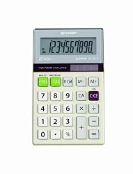 Sharp EL-377TB 10-Digit with Punctuation Twin Power/Glass Top Design Calculator