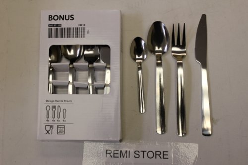 IKEA BONUS STAINLESS STEEL CUTLERY 16 PIECE SET
