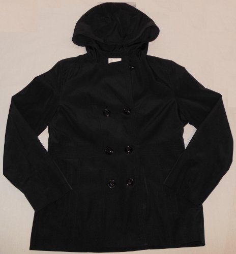 Manteau Pea Coat Capuchon Noir Croft & Barrow Taille M - Occasion Très Bon état, Doublure Polyester