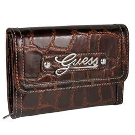 Buy Ladies Celeste Brown Synthetic Leather Tri-Fold Wallet by Guess by GUESS