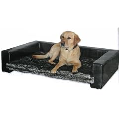moderne Ledercouch f�r Hunde oder Katzen mit Pl�schkissen in 3 verschiedenen Gr��en Couch-Bett Hundecouch Katzencouch Hundeliege Hundebett
