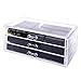 Langforth Premium Quality Three Tier Drawer Acrylic Makeup Organizer Clear Cosmetic Storage Palette Display Box