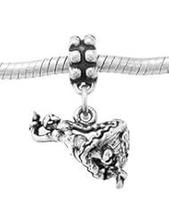 Sterling Silver Flamenco Dancer Dangle Bead Charm