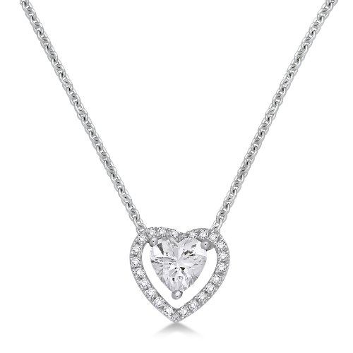 Miore Damen-Collier 925 Sterling-Silber Zirkonia Herzanh&auml;nger MPS035N Preisvergleich